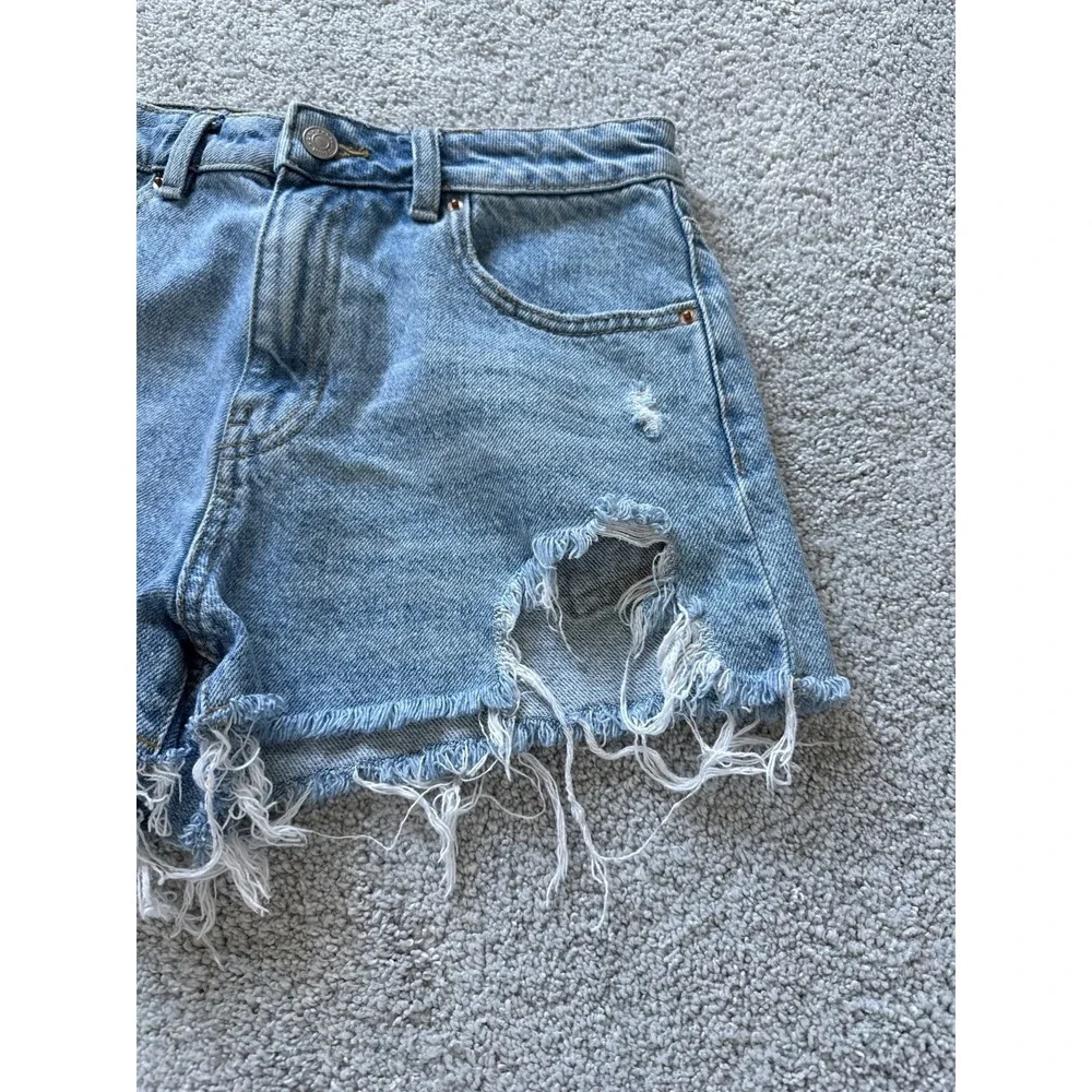 Pacsun 90's‎ Boyfriend Mom Denim Shorts Womens 27 Light Wash Distressed Cut Off